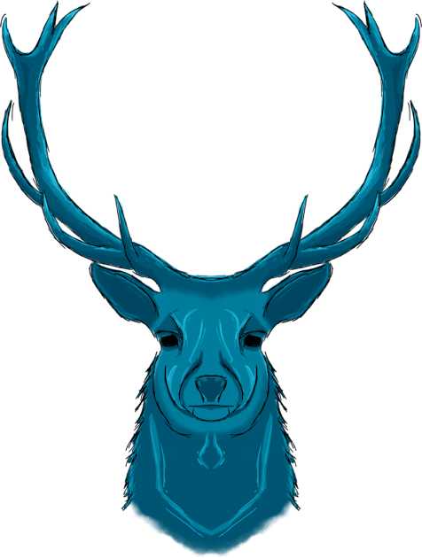 Blue deer parable of the forest god Kids T-Shirt by FaizDorpy