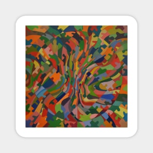 Colourful Abstract Jigsaw Painting Magnet