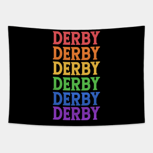 DERBY RAINBOW TYPOGRAPHY Tapestry