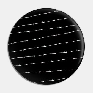 Cool black and white barbed wire pattern Pin