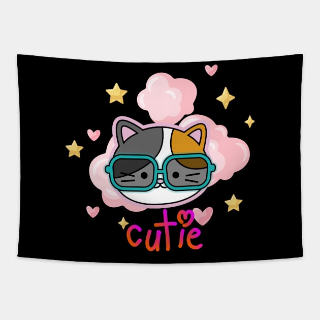 Cutie cat Tapestry by AeySa