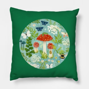 In my garden (soft blue) Pillow