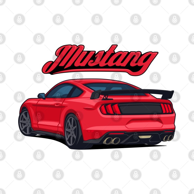 Rear Car Mustang Red by creative.z