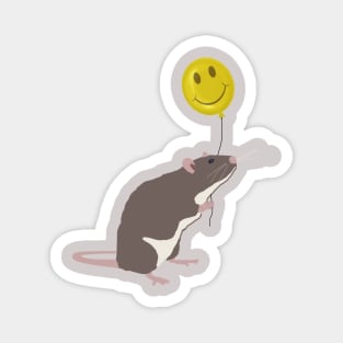 Rat with a Happy Face Balloon Magnet