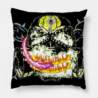 Smoking skull mask Pillow