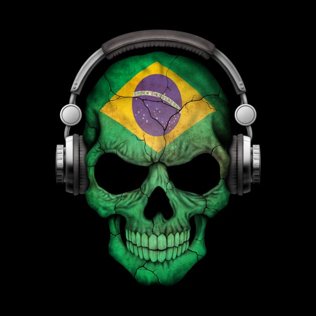 Dark Skull Deejay with Brazilian Flag by jeffbartels