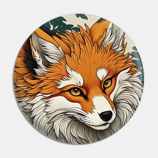 Orange Fox Pin