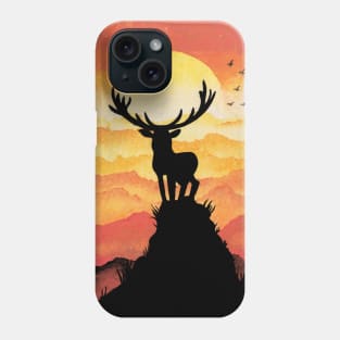 Deer in Beautiful Orange Sunset Phone Case