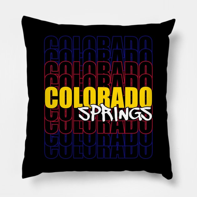 Colorado Springs Typography Flag Pillow by That5280Lady