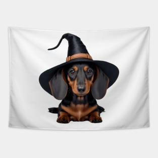 Cute Dachshund Witch Tapestry