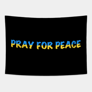 Pray for Peace blue & yellow Tapestry