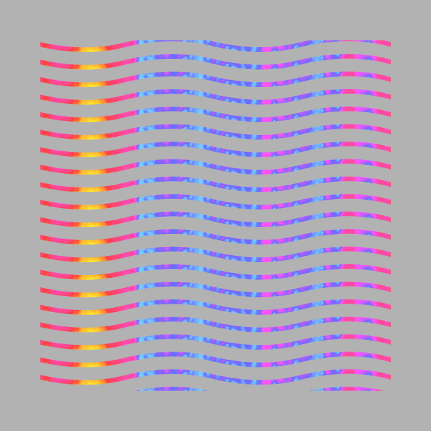 Wavy Lines Rainbow on Grey by ArtticArlo