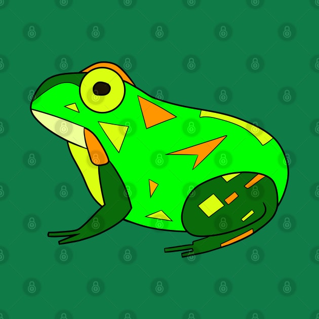 Bright Green Pobblebonk Frog by VazMas Design