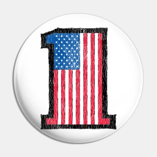 USA number 1 flag Pin