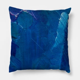 Photo of blue abstract painting Pillow