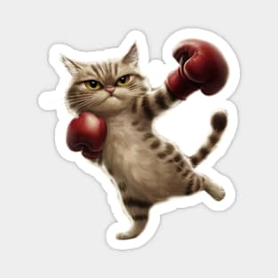 Boxing Cat Boxer Funny Cat Graphic Magnet