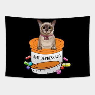 Cute burmese cat Tapestry