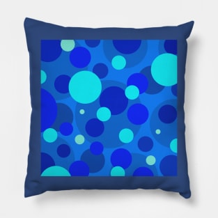 blue pop art bubbles Pillow