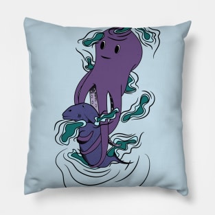 friendship between octopus and fish Pillow