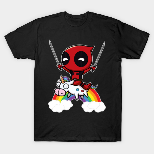 Riding A Unicorn Deadpool T Shirt Teepublic
