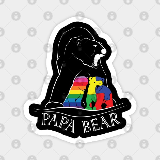 Papa Bear PRIDE and Autism Shirt Magnet by Ta'veren Tavern