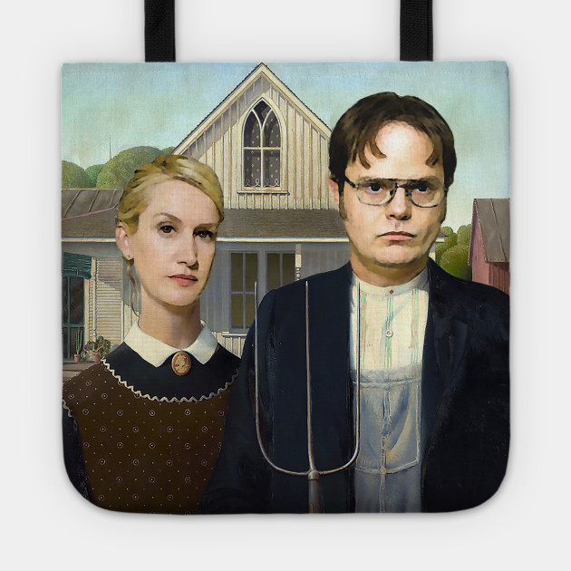 Dwight And Angela American Gothic The Office Tote Teepublic