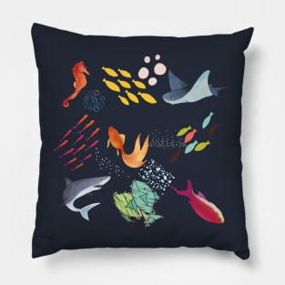 Cute Fish under the ocean Pillow