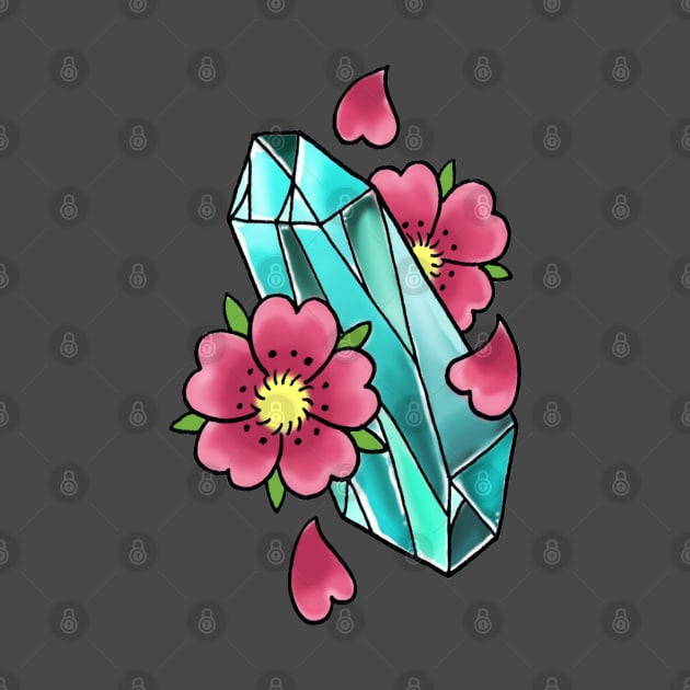 Crystal Flowers by Luckyponytattoo