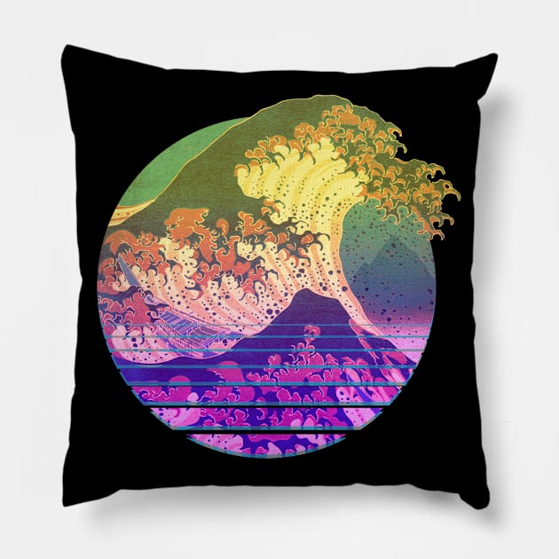 The Great Vaporwave Pillow by KritwanBlue