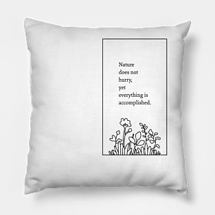 Inspirational quote with hand-drawn plants Pillow