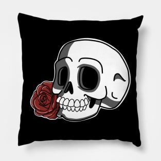 Classic skull and Rose Pillow