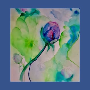 Rosebud Watercolour Painting T-Shirt