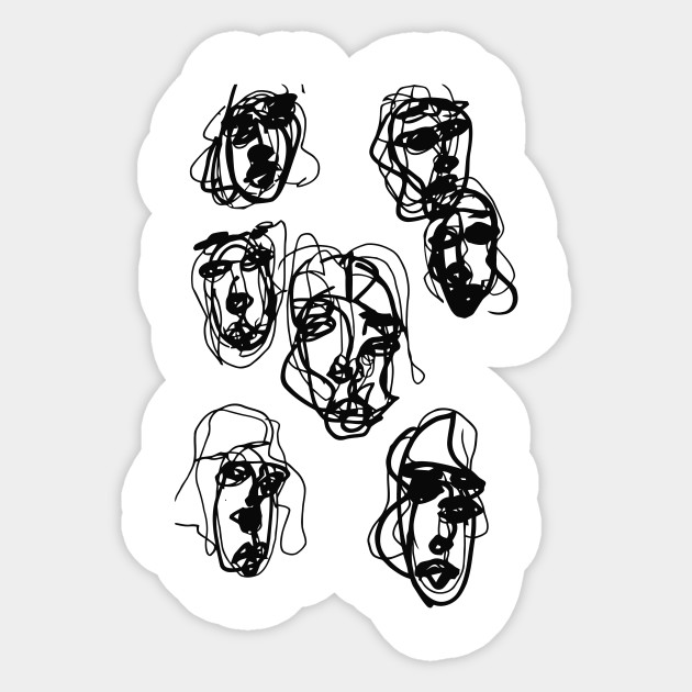 Abstract Faces Abstract Faces Sticker Teepublic