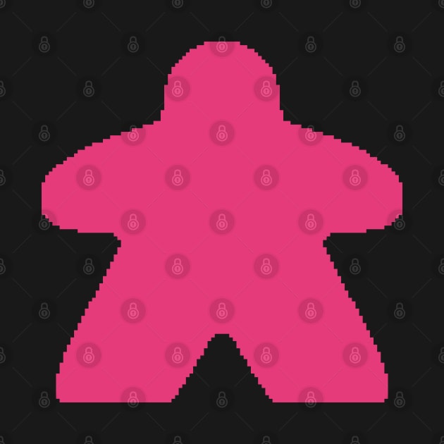 Pink Pixelated Meeple by pookiemccool