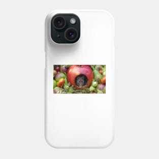 George the mouse in a log pile house - Mouse inside a apple with summer fruits Phone Case