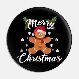 Merry Christmas Happy Gingerbread Santa Claus Pin