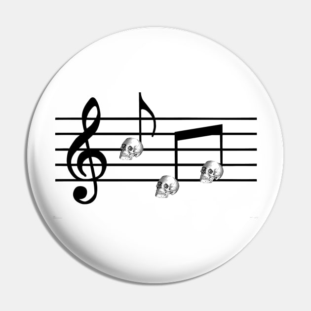 Musical Skulls Pin by babydollchic