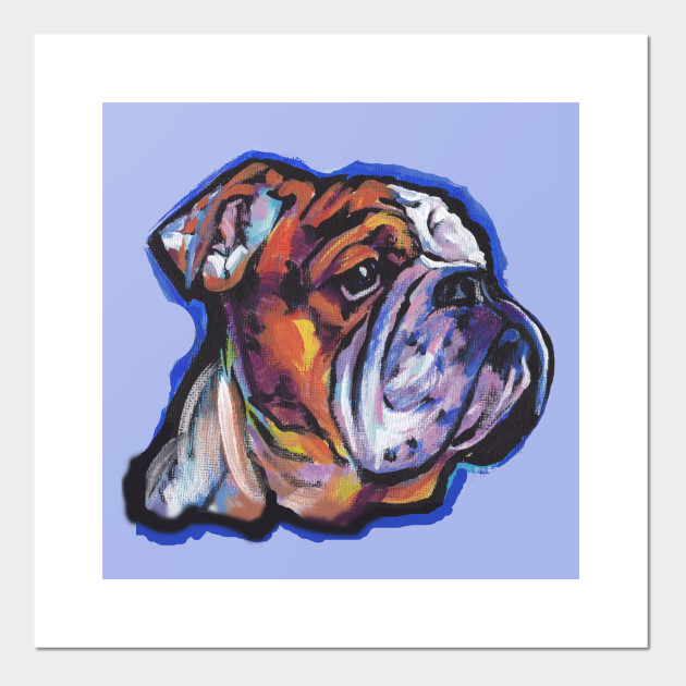 English Bulldog Dog Bright Colorful Pop Dog Art English Bulldog