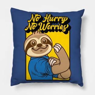 No Hurry No Worries Sloth Pillow
