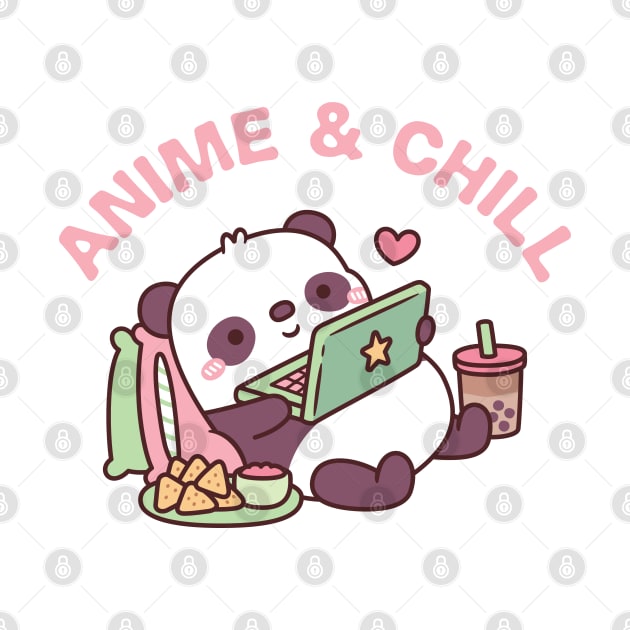 Cute Panda Anime And Chill by rustydoodle