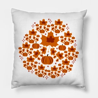 Autumn leaves pumpkin Pillow