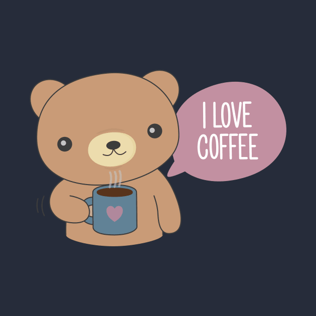 Cute Coffee Drinking Bear T-Shirt by happinessinatee