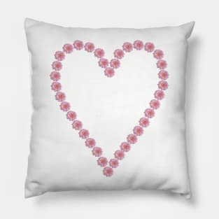 Pink Gerbera Heart Mothers Day Pillow