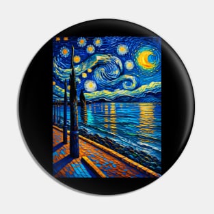 South beach at starry night Pin