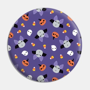 Halloween Bat Pattern in Purple Pin