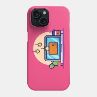 Online Payment Cartoon Vector Icon Illustration Phone Case