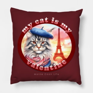 My Cat Is My Valentine Maine Coon Life 02M Pillow