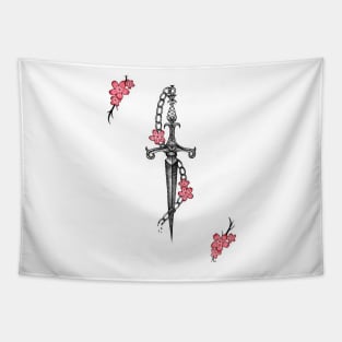 Sakura Cherry Blossom Dagger Tapestry