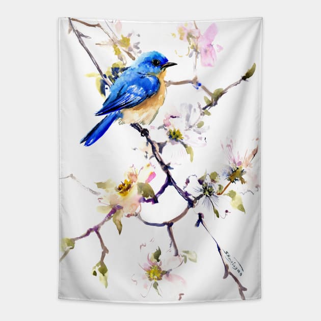 Bluebird and Dogwood Tapestry by surenart