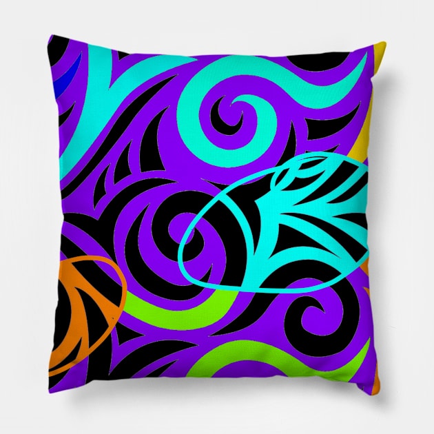 colorful shapes abstract design Pillow by Artistic_st